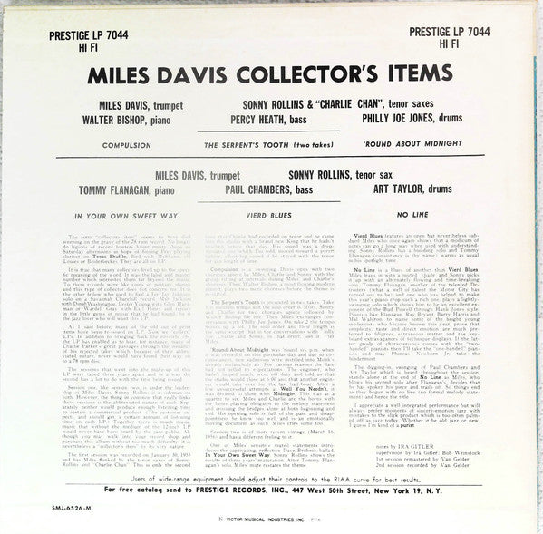 Miles Davis - Collectors' Items (LP, Mono, Promo, RE, RM)