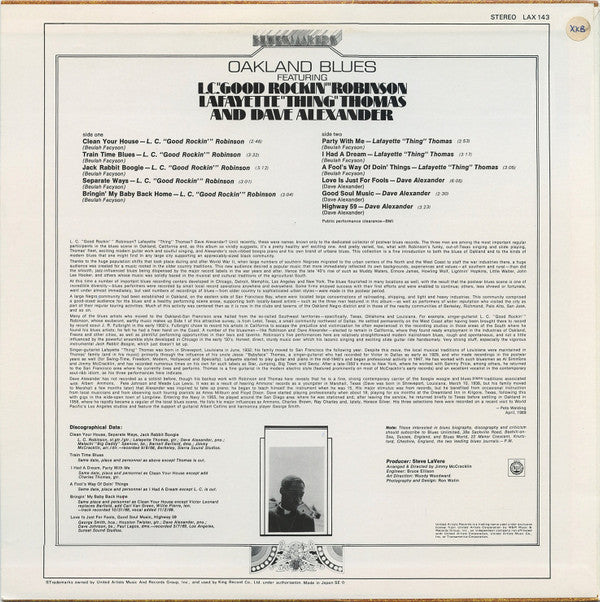L.C. Robinson - Oakland Blues(LP, Album, RE)