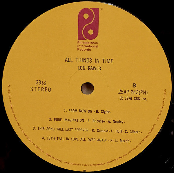 Lou Rawls - All Things In Time (LP, Album)