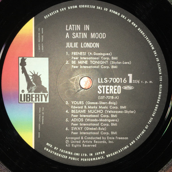 Julie London - Julie London Sings Latin In  A Satin Mood (LP, Album)