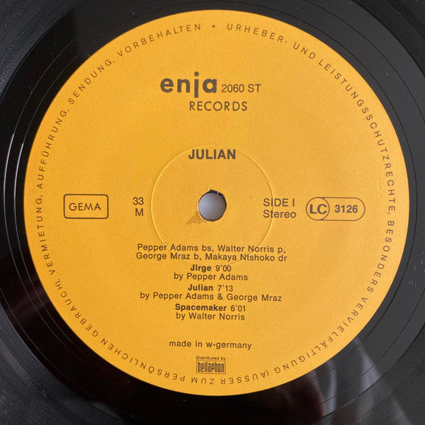 Pepper Adams - Julian(LP, Album, RE, Int)
