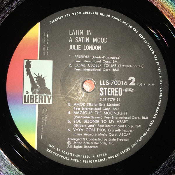 Julie London - Julie London Sings Latin In  A Satin Mood (LP, Album)