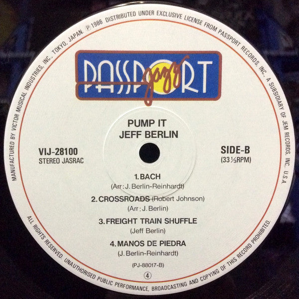 Jeff Berlin - Pump It! (LP, Album)