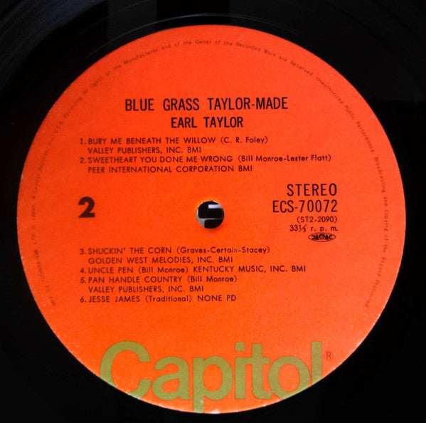 Earl Taylor And His Blue Grass Mountaineers - Blue Grass Taylor-Mad...