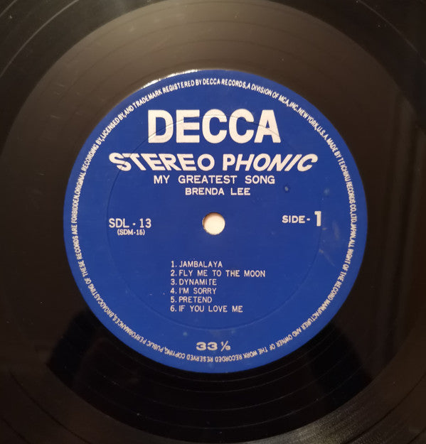 Brenda Lee - My Greatest Song (LP, Album, Comp, Gat)