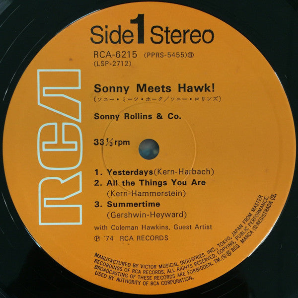Sonny Rollins And Coleman Hawkins - Sonny Meets Hawk! (LP, Album, RE)