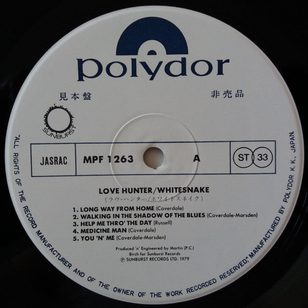 Whitesnake - Lovehunter (LP, Album, Promo)