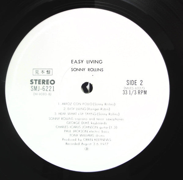 Sonny Rollins - Easy Living (LP, Album, Promo)