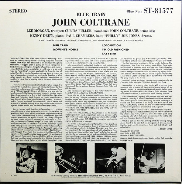 John Coltrane - Blue Train (LP, Album, Comp)