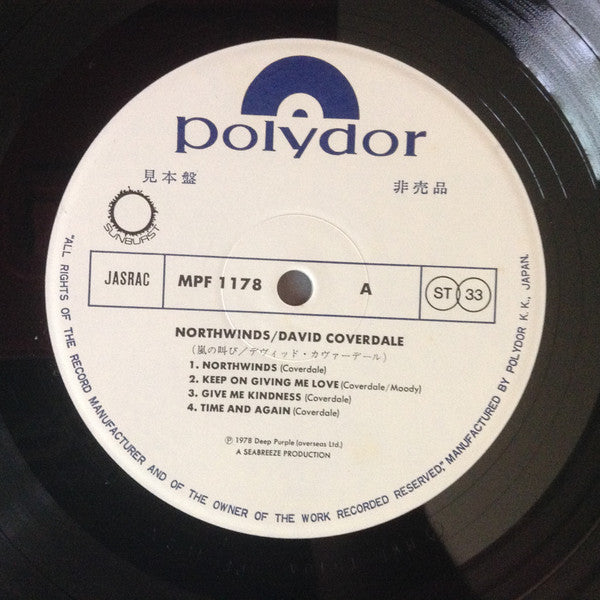 David Coverdale - North Winds (LP, Album, Promo)