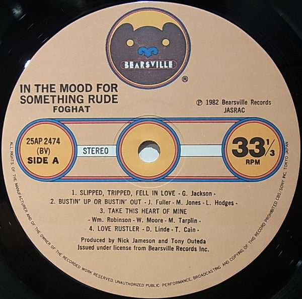 Foghat - In The Mood For Something Rude (LP, Album)