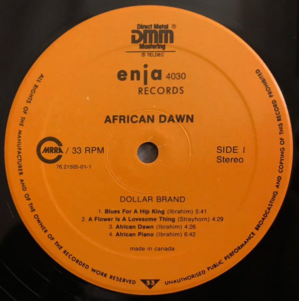 Dollar Brand, Abdullah Ibrahim - African Dawn (LP, Album, Dig)