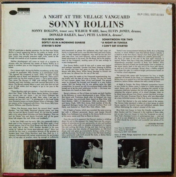 Sonny Rollins - A Night At The ""Village Vanguard"" (LP, Album)