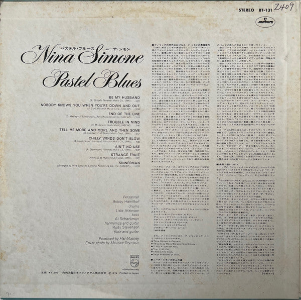 Nina Simone - Pastel Blues (LP, Album, Promo, RE)