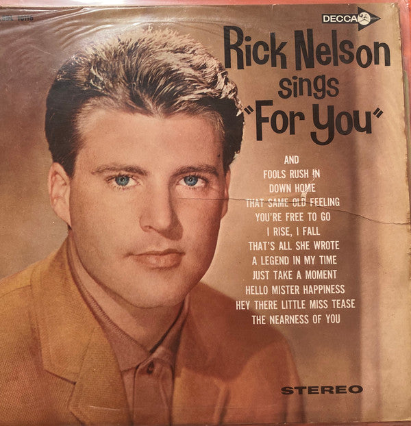 Rick Nelson* - Rick Nelson Sings ""For You"" (LP, Album)
