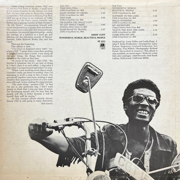 Jimmy Cliff - Wonderful World, Beautiful People (LP, Album, RE)