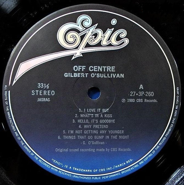 Gilbert O'Sullivan - Off Centre (LP, Album, Gat)