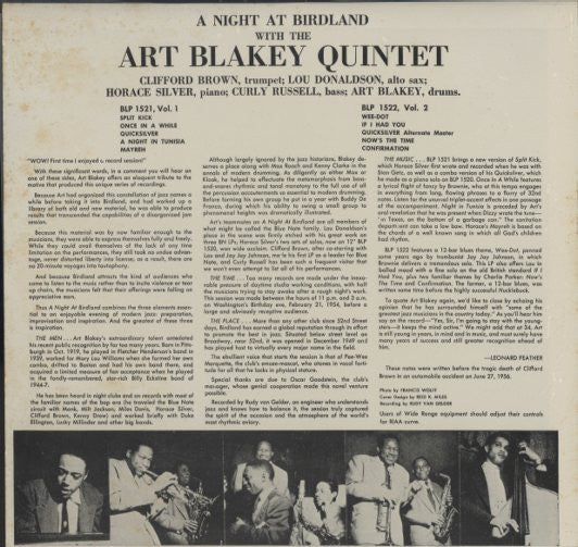 Art Blakey Quintet -  A Night At Birdland, Volume 1 (LP, Comp, Mono...