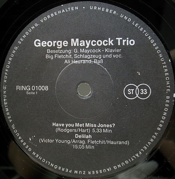George Maycock Trio - George Maycock Trio (LP, Album)