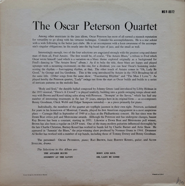Oscar Peterson Quartet* - Oscar Peterson Quartet #1 (LP, Mono, RE)