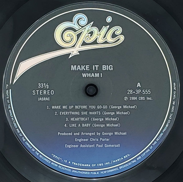 Wham! = ワム！* - Make It Big = メイク・イット・ビッグ (LP, Album)