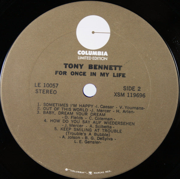 Tony Bennett - For Once In My Life (LP, Album, RE)