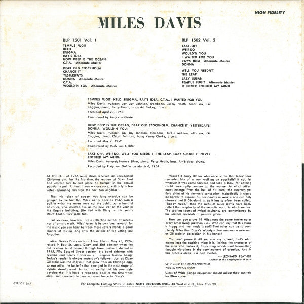 Miles Davis - Volume 1 (LP, Comp, Mono, RE, RM)