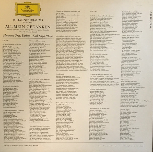 Johannes Brahms - All Mein Gedanken (Deutsche Volkslieder Von Johan...