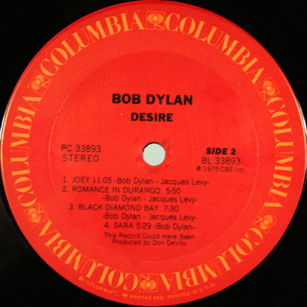 Bob Dylan - Desire (LP, Album, Ter)