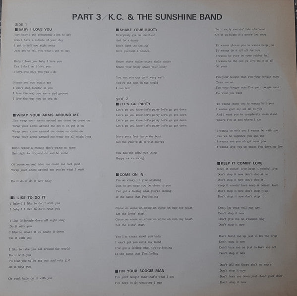 KC And The Sunshine Band* - Part 3 (LP, Album, Gat)