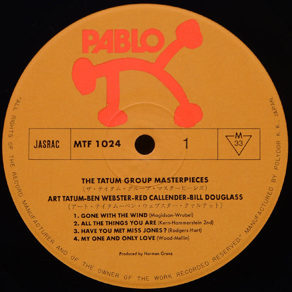 Art Tatum - The Tatum Group Masterpieces(LP, Album, Mono, RE)