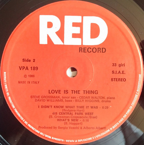 Steve Grossman - Love Is The Thing(LP, Album)