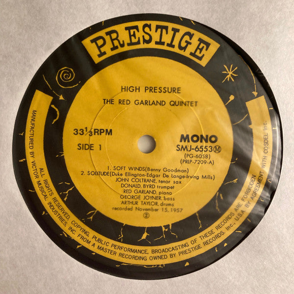 The Red Garland Quintet - High Pressure(LP, Album, Mono, RE)