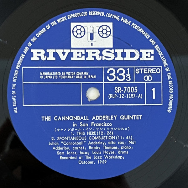 The Cannonball Adderley Quintet - In San Francisco (LP, Album, RE)