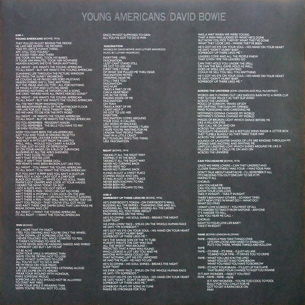 David Bowie - Young Americans (LP, Album)
