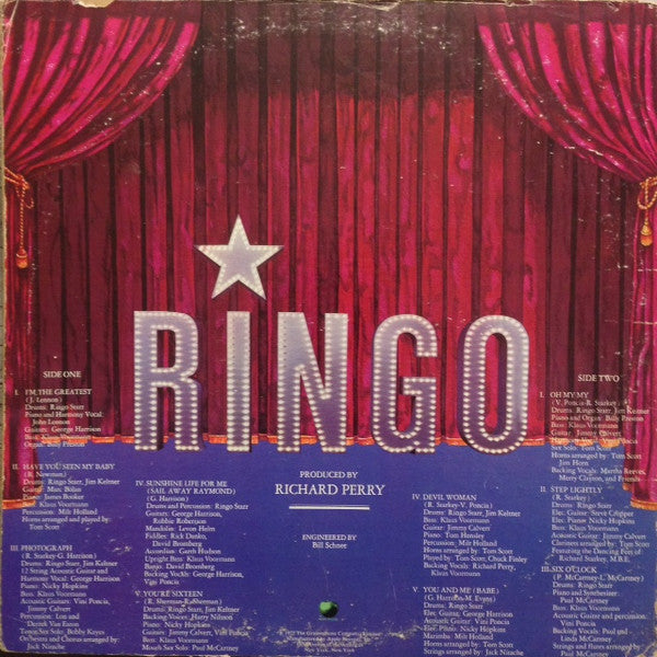 Ringo Starr - Ringo (LP, Album, Win)