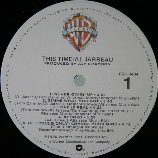 Al Jarreau - This Time (LP, Album, Jac)