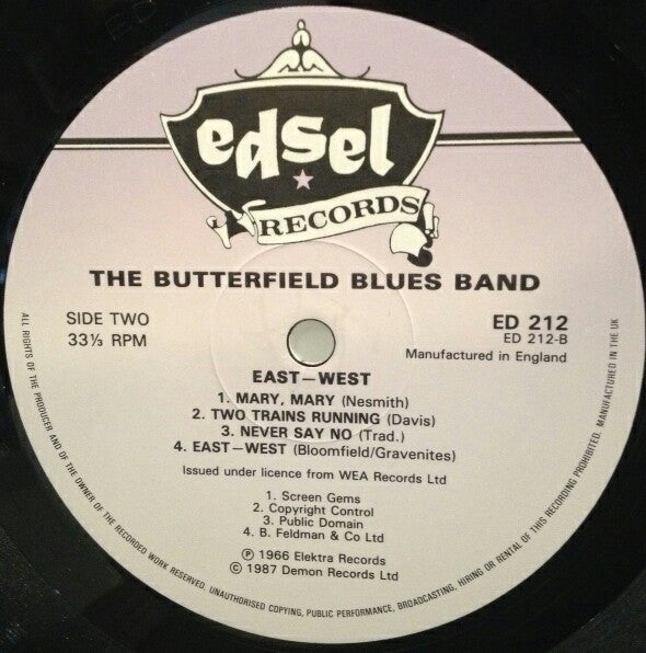 The Butterfield Blues Band* - East West (LP, Album, RE)