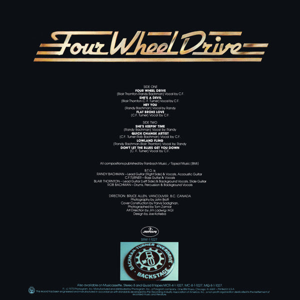 Bachman-Turner Overdrive - Four Wheel Drive (LP, Album, Ter)