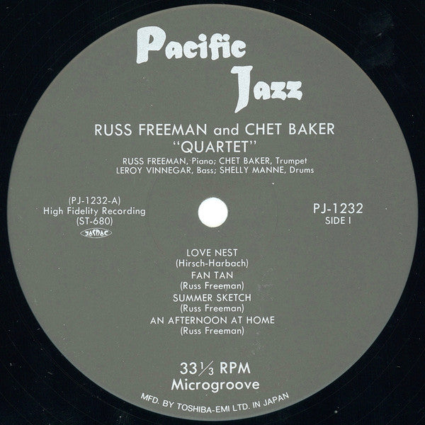 Chet Baker Quartet - Quartet: Russ Freeman Chet Baker(LP, Album, Mo...