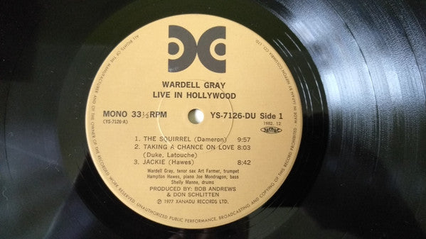 Wardell Gray - Live In Hollywood (LP, Album, Mono, RE, RM)