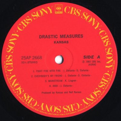 Kansas (2) - Drastic Measures (LP, Album)