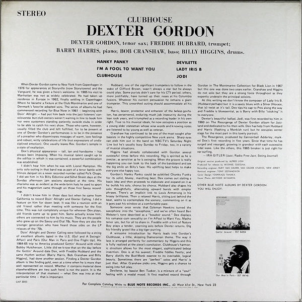 Dexter Gordon - Clubhouse (LP, Album, Ltd)