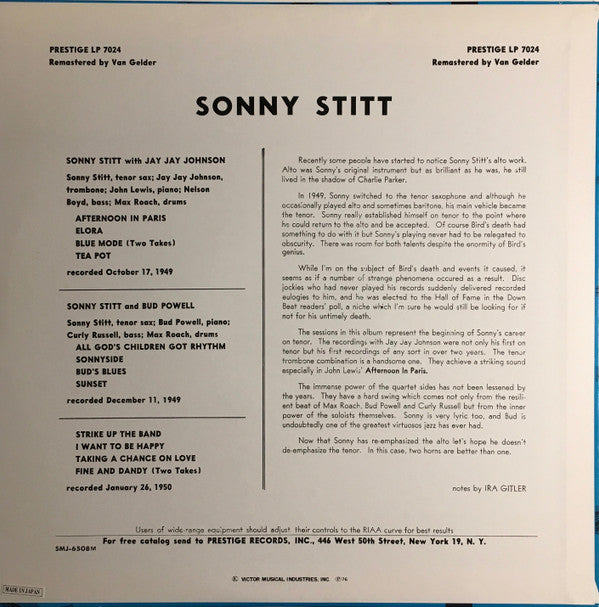 Sonny Stitt - Sonny Stitt / Bud Powell / J.J. Johnson(LP, Album, Mo...