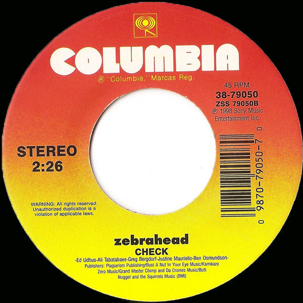 Zebrahead - Get Back (7"", Single)