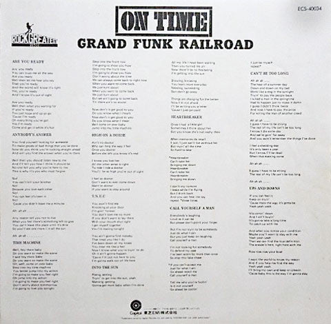 Grand Funk Railroad - On Time (LP, Album, RE)