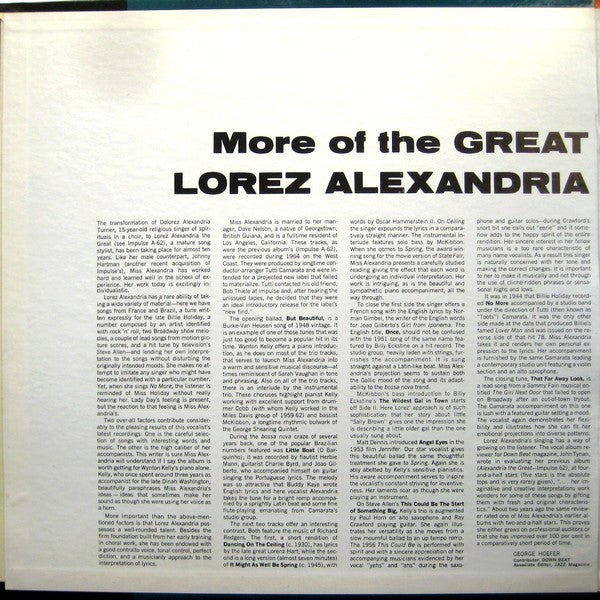 Lorez Alexandria - More Of The Great Lorez Alexandria (LP, Album)