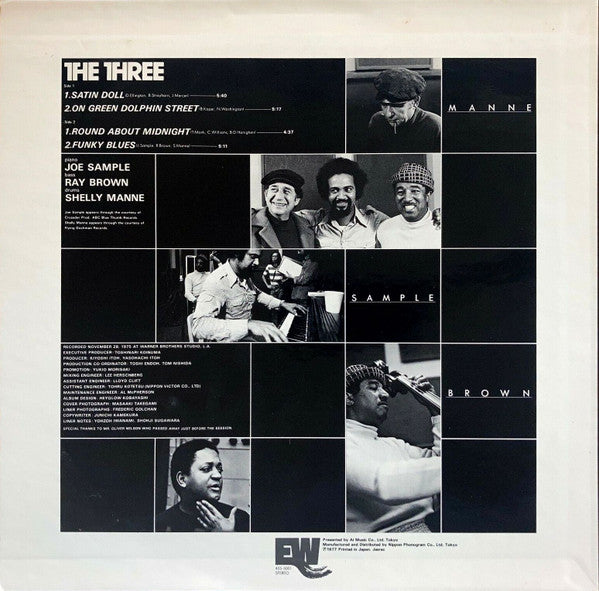 Joe Sample / Ray Brown / Shelly Manne - The Three (LP, Album, RE)