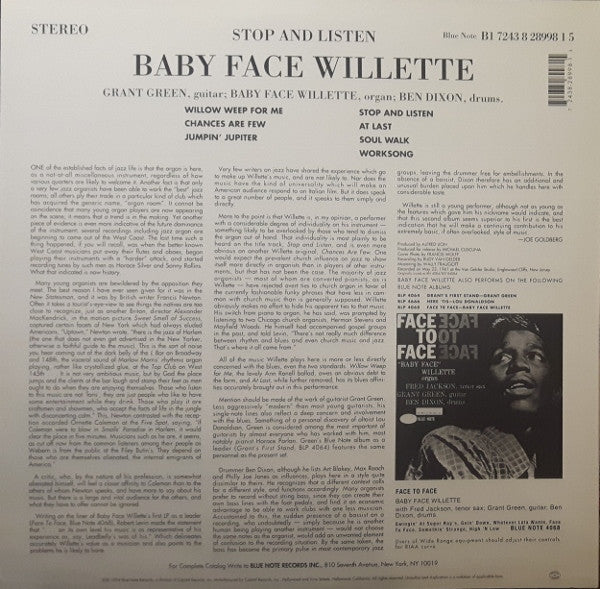 Baby Face Willette* - Stop And Listen (LP, Album, Ltd, RE, 180)