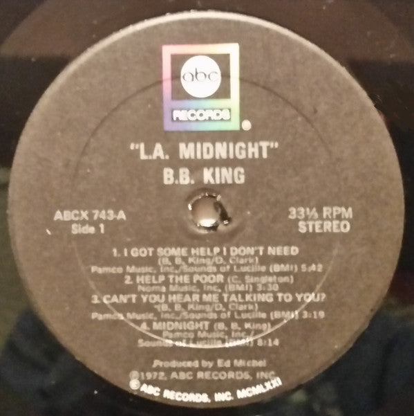 B.B. King - L.A. Midnight (LP, Album, Quad)